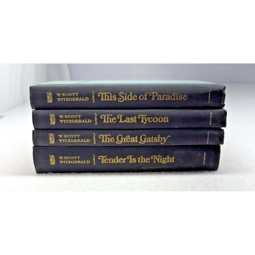 F Scott Fitzgerald 4 Book Vintage Hardcover Set Great Gatsby Last Tycoon